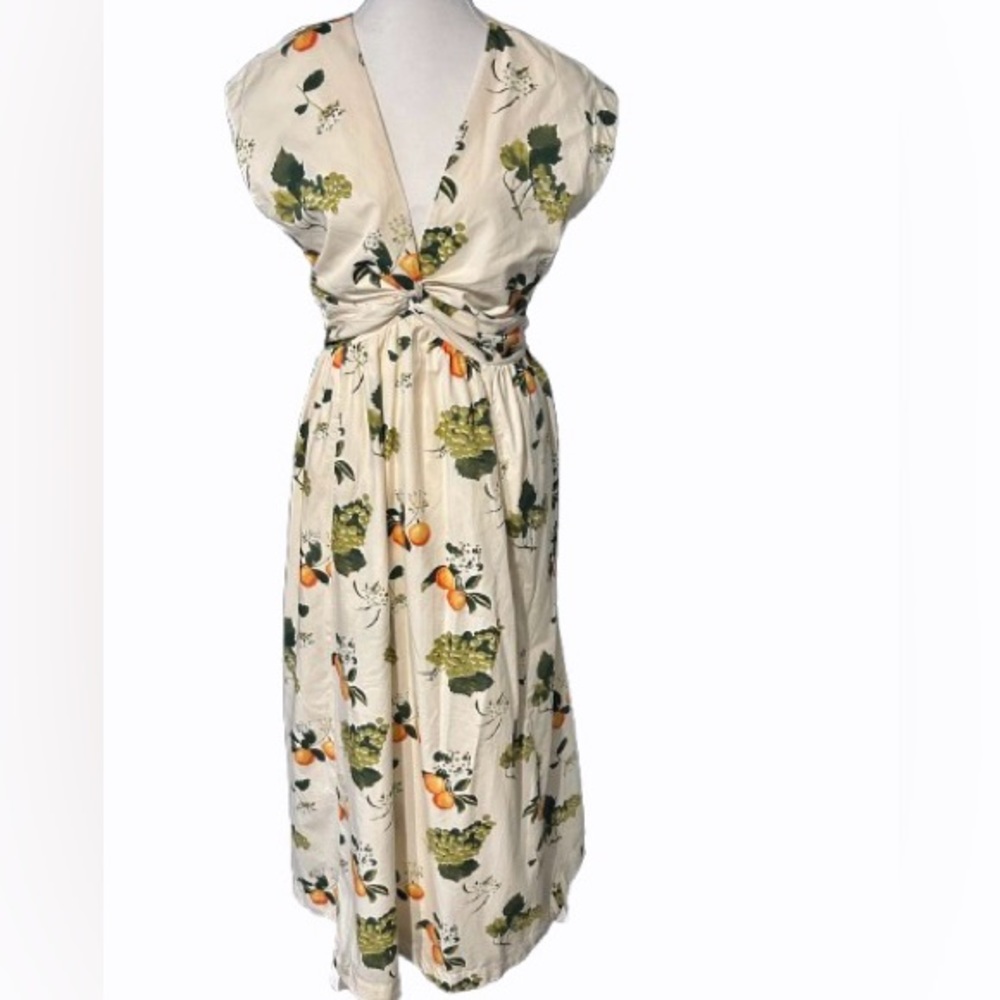 NWT Peach Grapes Fruit Dress Abercrombie & Fitch Maxi Medium New Resort Cotton